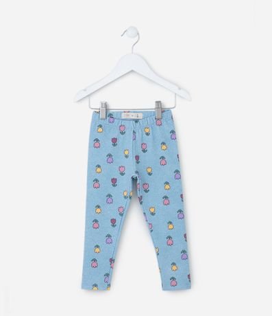 Pantalón Legging Infantil Calentita con Estampa Tulipas - Talle 1 a 6 años
