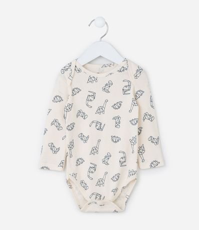 Conjunto Infantil en Rib con Estampa Dinos - Talle 0 a 18 meses 2