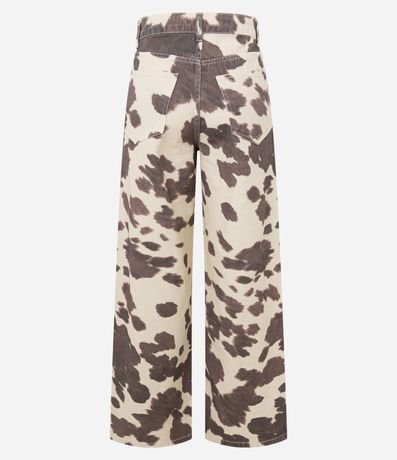 Pantalón Wide Leg en Sarga con Estampa de Vaquita 8