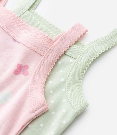 Kit 02 Bodies Infantiles con Estampa de Lunares y Mariposas - Talle 0 a 18 meses 7