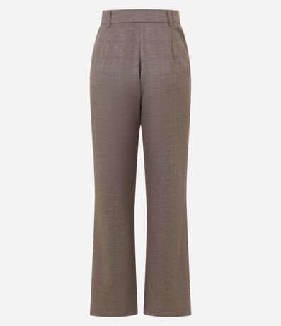 Pantalón recto en Ponto Roma de Cuadros con Cintura Baixa 7