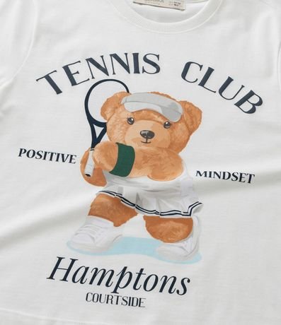 Remera Corta Infantil con Estampa Osita Tennis - Talle 5 a 14 años 5