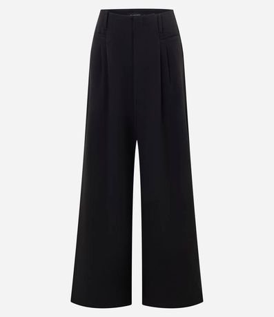 Pantalón Wide Leg Sastrería con Pliegues Dobles 2