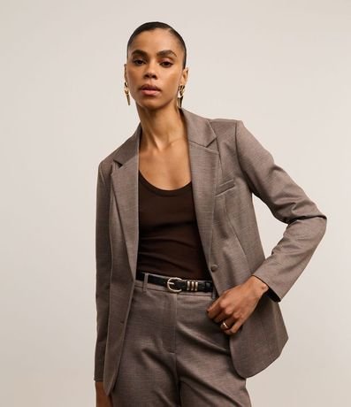 Blazer Slim con Ponto Roma y Botones Forrados