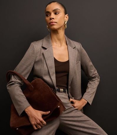 Blazer Slim con Punto Roma y Botones Forrados 6