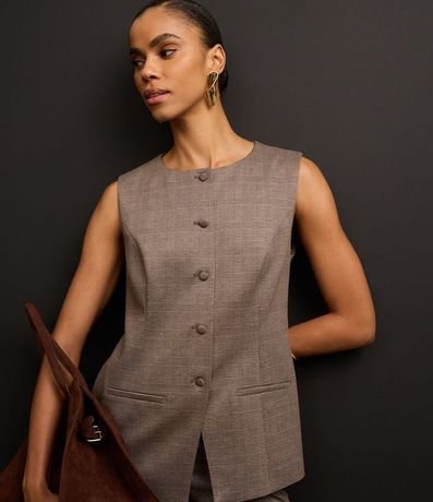 Chaleco Regular en Ponto Roma con Botones Forrados 6