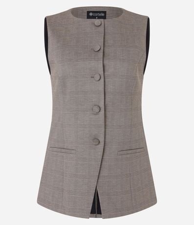 Chaleco Regular en Ponto Roma con Botones Forrados 7