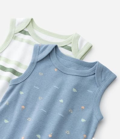 Kit 02 Bodies Infantiles con Estampa Rayada - Talle 0 a 18 meses 8