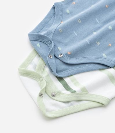 Kit 02 Bodies Infantiles con Estampa Rayada - Talle 0 a 18 meses 7