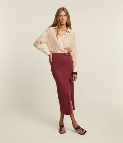 Camisa Alargada en Liocel con Sisa Deslocada y Puño Largo 2