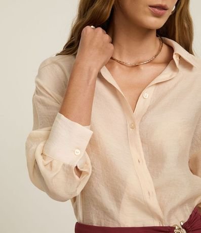 Camisa Alargada en Liocel con Sisa Deslocada y Puño Largo 3