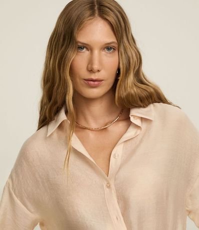 Camisa Alargada en Liocel con Sisa Deslocada y Puño Largo 4