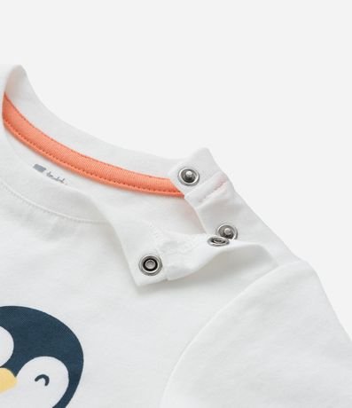 Conjunto Infantil en Microfibra con Estampa de Pinguino - Talle 0 a 18 Meses 8