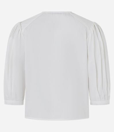 Blusa en Tricolina con Manga Abullonada 3/4 7
