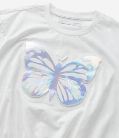 Remera Infantil con Estampa Metalizada de Mariposa - Talle 5 a 14 años 5