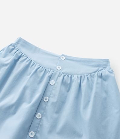 Pollera Infantil en Tricolina con Botones y Pliegues - Talle 5 a 14 años 7