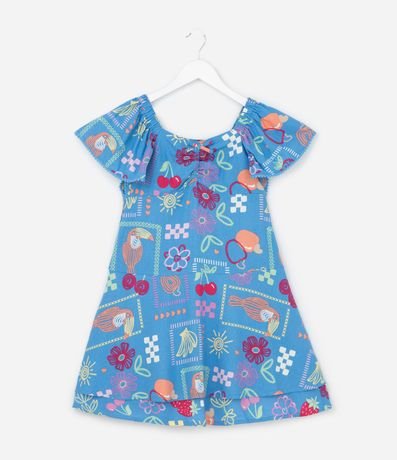 Vestido Infantil en Viscolino con Estampa Divertida - Talle 5 a 14 años 2