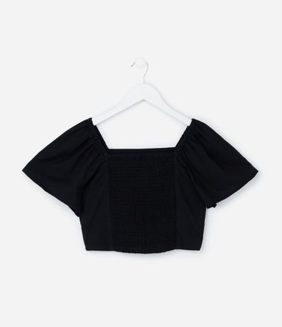 Blusa Cropped Infantil en Tricolina con Bordados en las Mangas - Talle 5 a 14 años 3