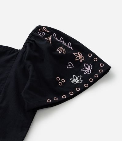 Blusa Cropped Infantil en Tricolina con Bordados en las Mangas - Talle 5 a 14 años 6