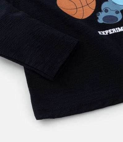 Remera Infantil con Estampa Stitch y Bola de Baloncesto - Talle 4 a 10 años 4