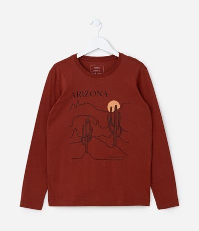 Remera Infantil con Estampa Paisaje de Cactus - Talle 5 a 14 años