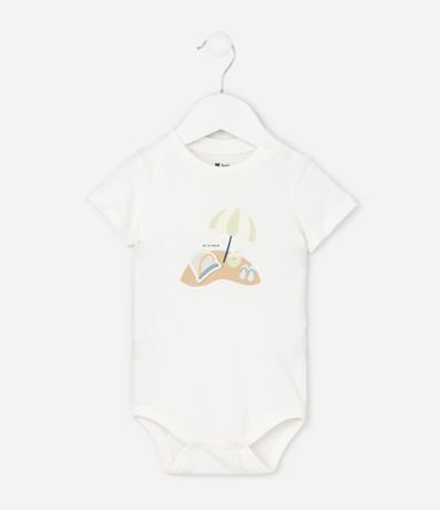 Body Infantil con Estampa de Playa Interactiva  - Talle 0 a 18 Meses