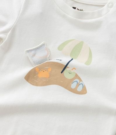 Body Infantil con Estampa de Playa Interactiva  - Talle 0 a 18 Meses 8