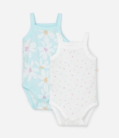 Kit 02 Bodies Infantiles en Rib con Estampa - Talle 0 a 18 meses