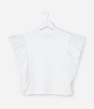 Blusa Infantil en Cotton con Volado Broderie - Talle 5 a 14 años 2