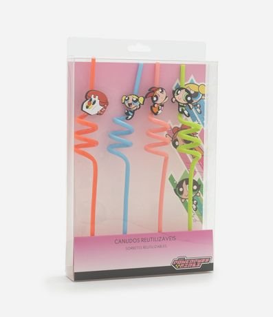 Kit 04 Canudos Reutilizables en Plástico Chicas Superpoderosas 2
