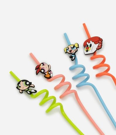 Kit 04 Canudos Reutilizables en Plástico Chicas Superpoderosas 3