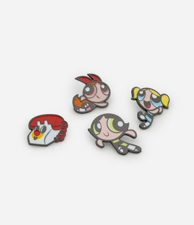 Kit 04 Pins de Metal de las Chicas Superpoderosas