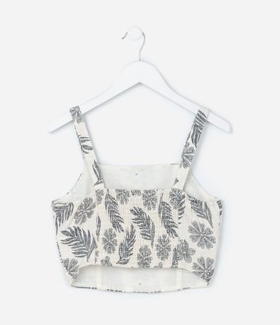 Blusa Infantil en Viscolino con Estampa Follajes - Talle 5 a 14 años 2