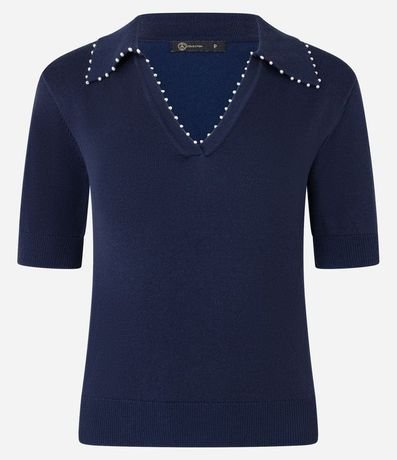Blusa Polo en Punto con Mini Perlas 7