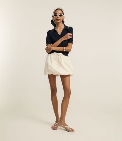 Blusa Polo en Punto con Mini Perlas 2