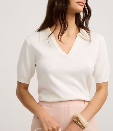 Blusa Polo en Punto con Mini Perlas 4