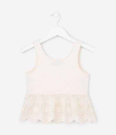 Blusa Acanalada Infantil con Volado en Broderie - Talle 5 a 14 años 3