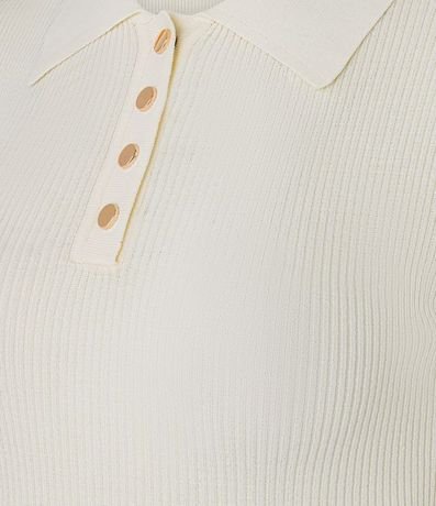 Blusa Acanalada en Punto con Cuello Polo 7