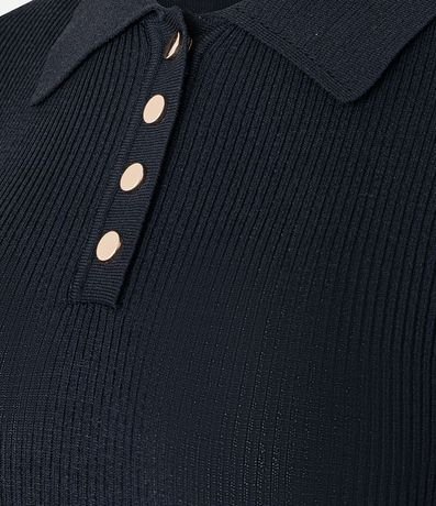 Blusa Acanalada en Punto con Cuello Polo 7