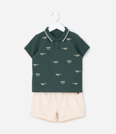 Conjunto Infantil en Piquet con Bordado Caimán - Talle 1 a 6 años 2