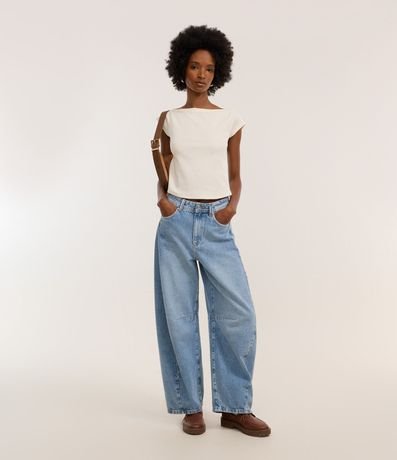 Pantalón Barrel en Jeans Marmorizado