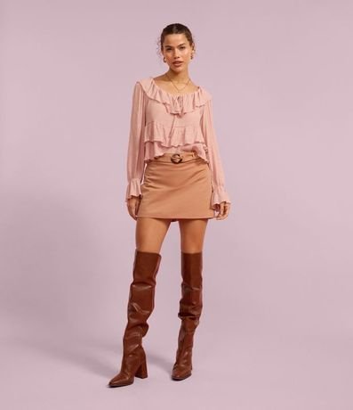 Short Pollera Sastre en Algodón con Cinturón 5