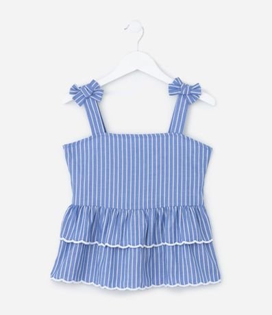 Blusa Infantil en Tricolina con Estampa Hilo Teñido - Talle 5 a 14 años 2
