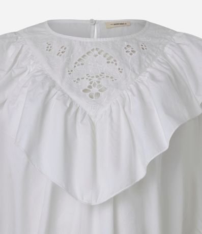 Blusa en Tricolina con Detalle de Laise y Mangas Abullonadas 6