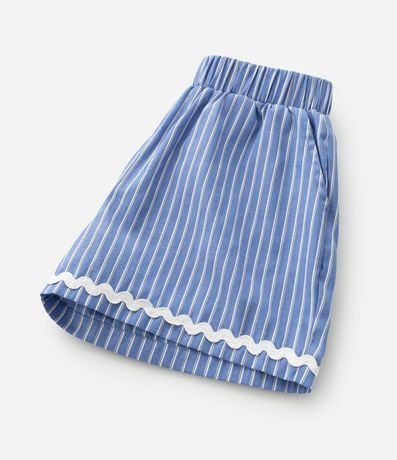 Short Infantil en Tricolina con Estampa de Rayas Hilo Teñido - Talle 5 a 14 años 5