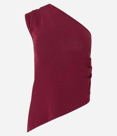 Blusa Hombro Único en Punto con Fruncidos en el Bretel Ancho 5