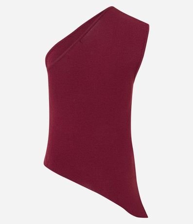 Blusa Hombro Único en Punto con Fruncidos en el Bretel Ancho 8