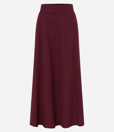 Pollera Evasê Long Midi en Tricolina con Pliegues 6