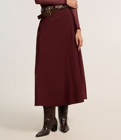 Pollera Evasê Long Midi en Tricolina con Pliegues 3