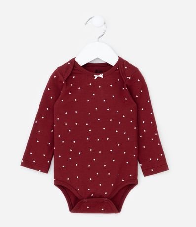 Body Infantil con Estampa de Mini Corazones - Talle 0 a 18 meses